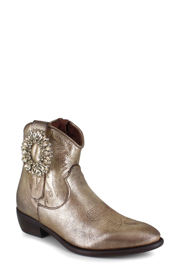 ジジ レディース シューズ ブーツ・レインブーツ ZIGI Helisent Western Boot Gold Leather ゴールド|ReVida 店