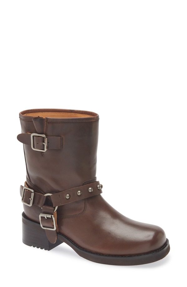 ショコラブルー レディース シューズ ブーツ・レインブーツ Chocolat Blu Joss Moto Bootie Brown Leather ブラウン｜ReVida 店