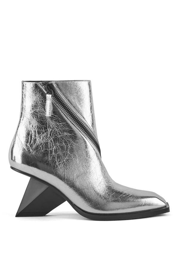 ユナイテッド素っぽんぽん レディース シューズ ブーツ・レインブーツ United Nude Rockit Zip Bootie Silver しろがね色