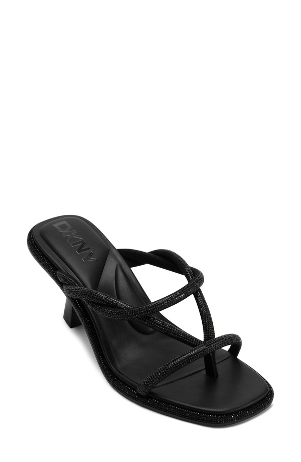 ダナ キャラン ニューヨーク州 レディース シューズ 踵 サンダル DKNY Embellished Strappy Sandal Black 黒いこと