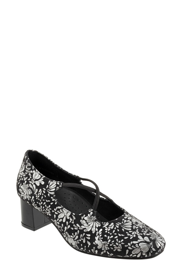 トロッターズ レディース シューズ 踵 Trotters Demi Pump Black Floral 黒いこと
