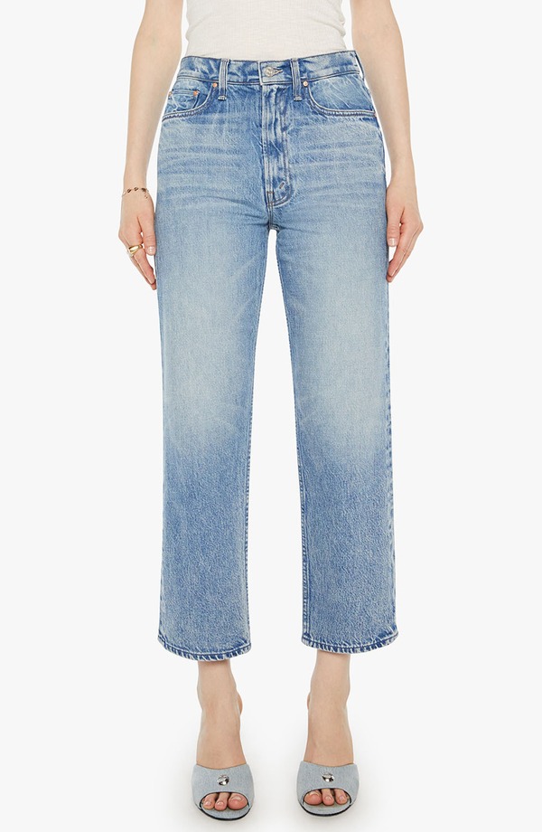 お母さん レディース ボトムス ジーンズズボン下 引っ切り無い ご機嫌酉の方角 デニム MOTHER The Newbie High Waist Crop Straight Leg Jeans Wipeout