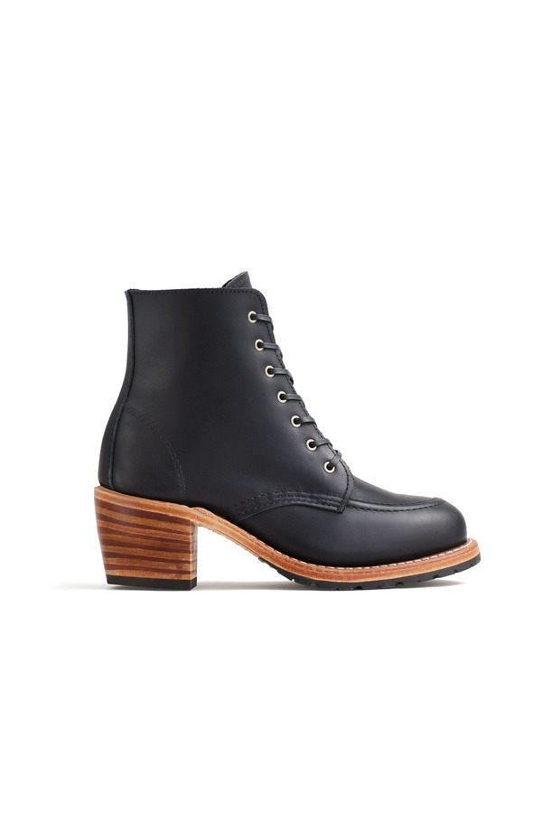 赤いこと舞台の袖 レディース シューズ ブーツ・レインブーツ なめし革 Red Wing Heritage Clara Boundary Leather Boot Black Boundary 黒いこと