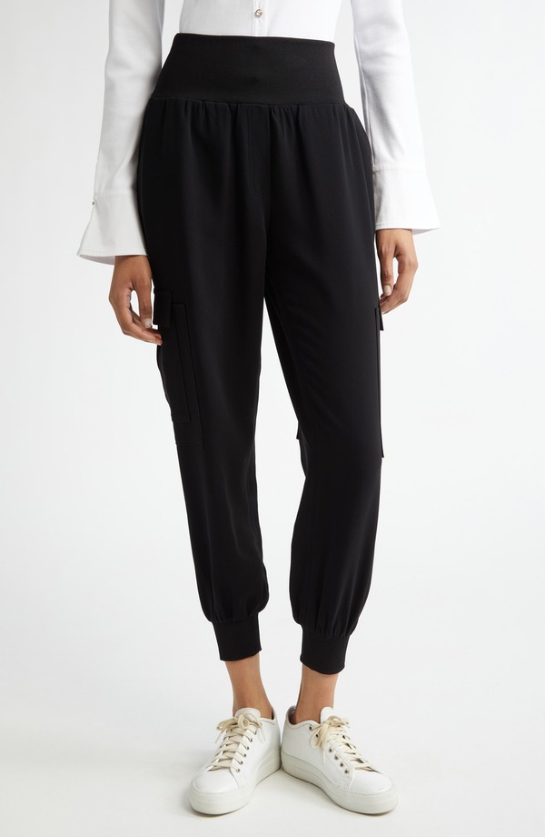 サンク セプト レディース ボトムス カジュアルパンツ カーゴパンツ クレープ Cinq Sept Giles Crepe Cargo Pants Black ブラック