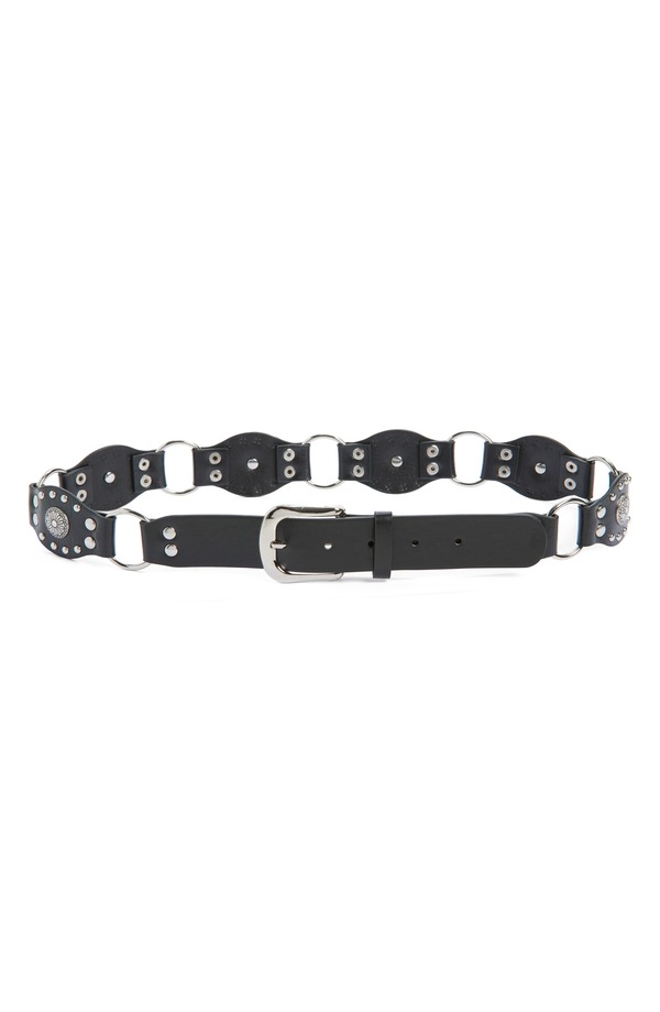 ビーピー レディース アクセサリー ベルト レザー フェイクレザー BP. Studded O-Ring Faux Leather Belt Black ブラック