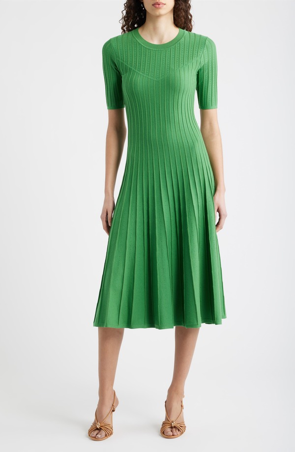 エリータハリ レディース トップス ワンピース セーター Elie Tahari The Wanda Fit & Flare Sweater Dress Meadow