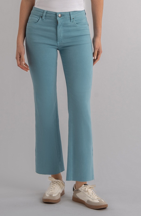 カットフロムザクロス レディース ボトムス デニムパンツ アンクル ジーンズ KUT from the Kloth Kelsey Fab Raw Hem Ankle Flare Jeans Cyan シアン|ReVida 店