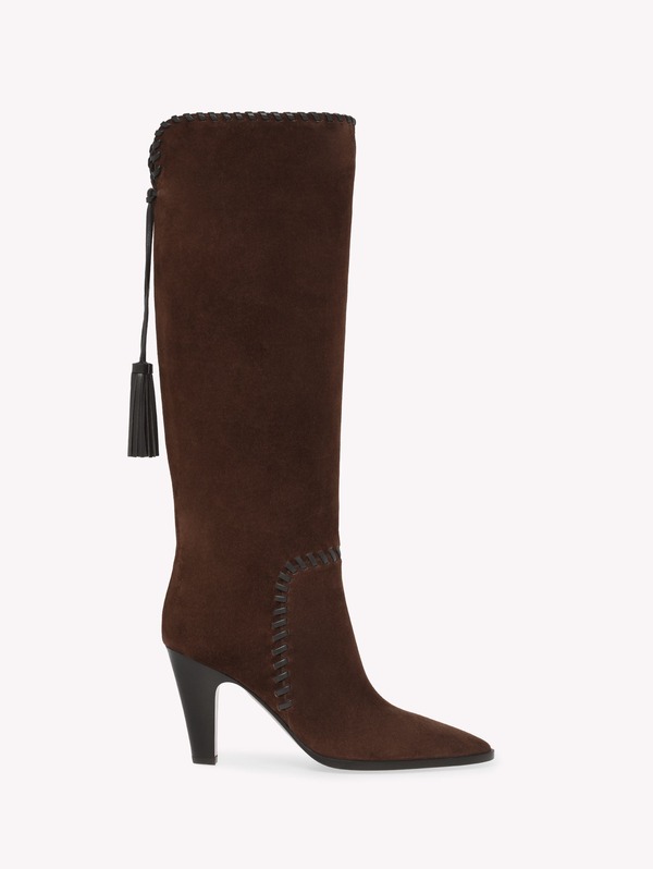 ジャンヴィト ロッシ レディース シューズ ブーツ・レインブーツ Gianvito Rossi Zaira Boot Brown Suede And Lamb Leather 赤銅色