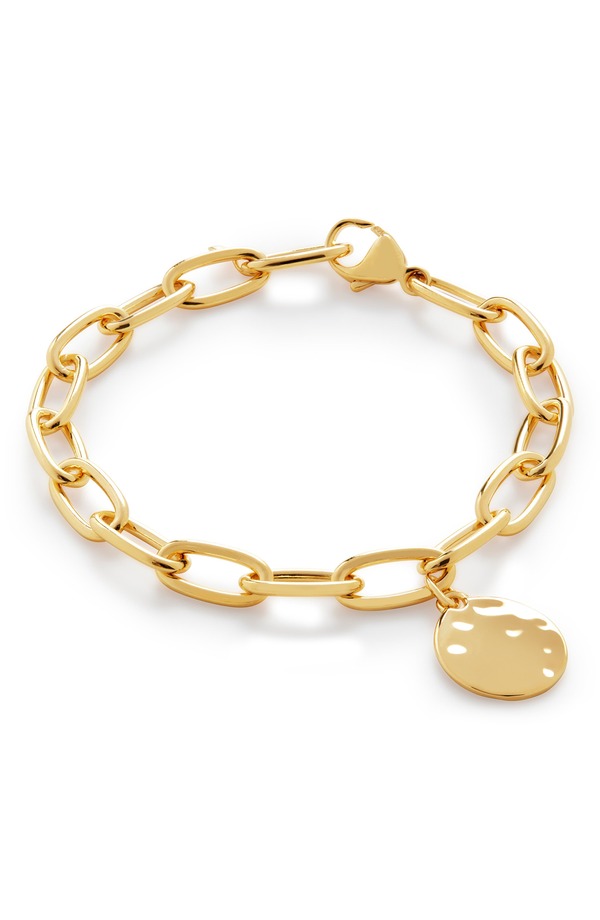 モニカヴィナダー レディース アクセサリー ブレスレット・バングル・アンクレット Monica Vinader ID Oval Charm Bracelet 18Ct Gold Vermeil/ Ss ゴールド
