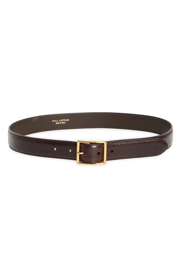 ニリロータン レディース 付属物 三尺帯 なめし革 Nili Lotan Gabrieleather Belt Espresso W Antique Gold Buckle ゴールド