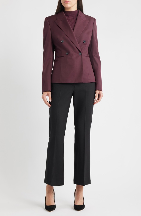 元締め レディース アウター 上衣・上衣 羊毛 スポーツジャケット BOSS Jiamia Virgin Wool Double Breasted Blazer Soft Vermillion