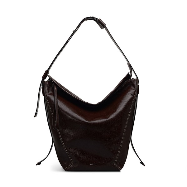 ラドリー レディース バッグ Radley De Beauvoir - High Shine Large Ziptop Shoulder Bag Dark Oak
