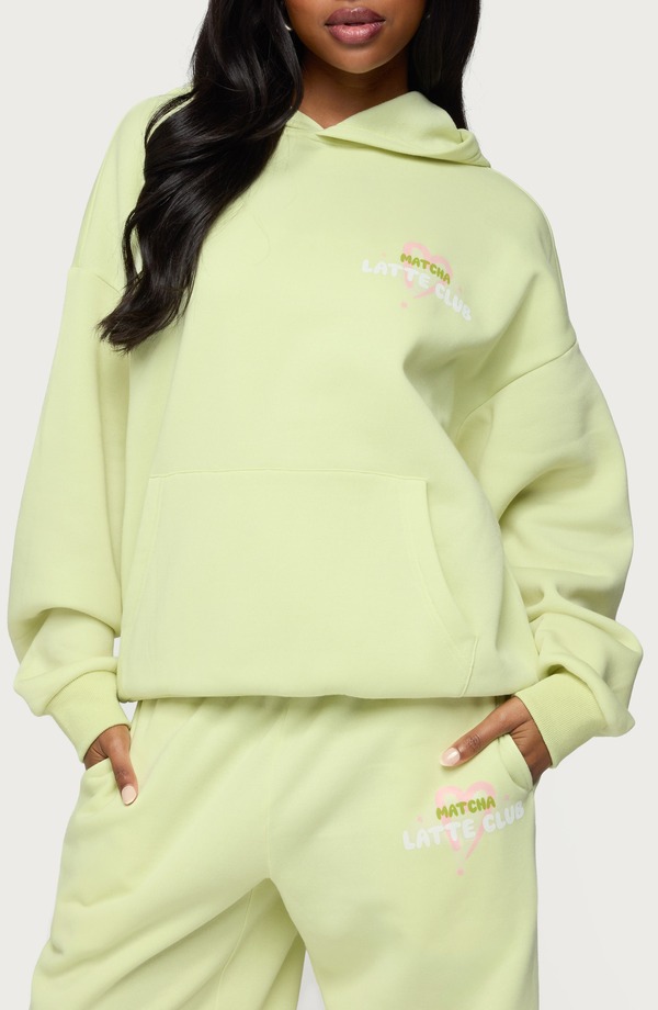 アディクテッド レディース アウター パーカー・スウェット EDIKTED Matcha Loversize Hoodie Green グリーン|ReVida 店