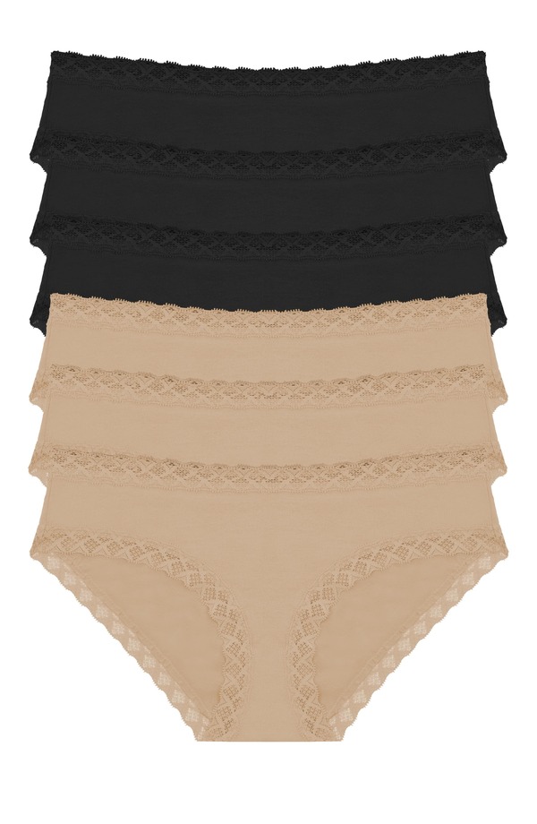 ナトリ レディース アンダーウェア パンツ コットン Natori Blissupima Cotton Girl Brief 6-Pack Black/Blck/Blck/Cafe/Cafe/Cafe ブラック