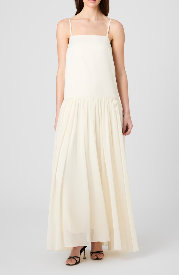 フレンチコネクション レディース トップス ワンピース マキシ French Connection Marina Mixed Media Drop Waist Maxi Dress Porcelain Cream クリーム 37,570円