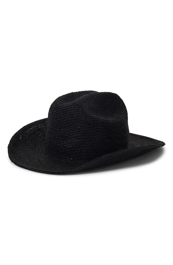 ブリクス米トン レディース 付属品 かぶり笠 Brixton Odessa Packable Straw Cowboy Hat Black 黒いこと