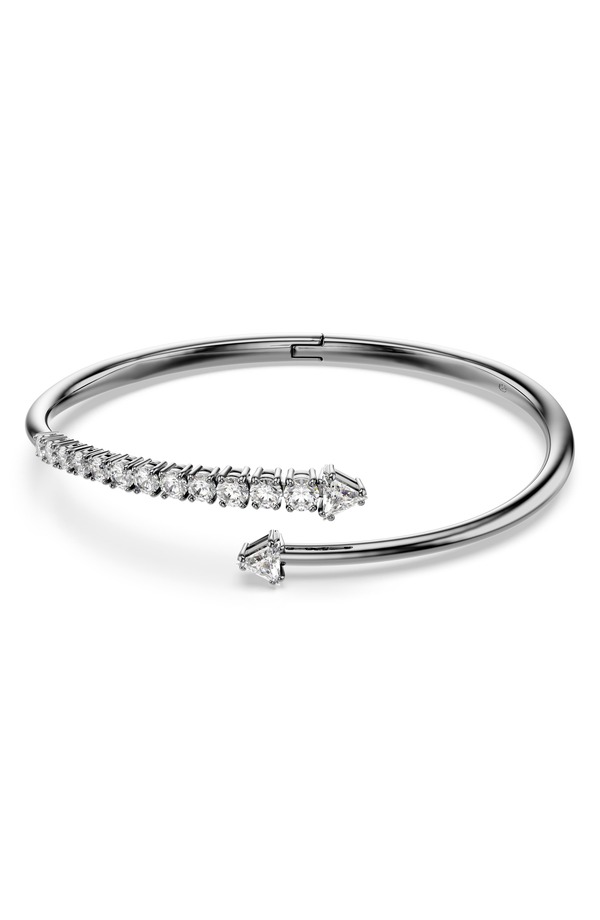 スワロフスキー レディース アクセサリー ブレスレット・バングル・アンクレット Swarovski Sublima Bypass Bangle Bracelet Rhodium/ White ホワイト｜ReVida 店