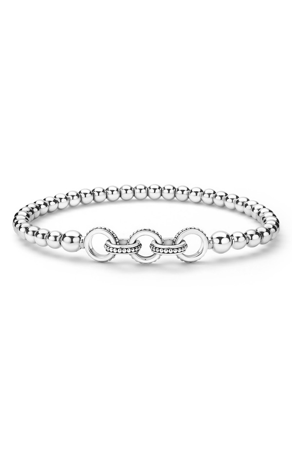 ラゴス レディース アクセサリー ブレスレット・バングル・アンクレット LAGOS 5-Ring Stretch Bracelet Silver シルバー｜ReVida 店