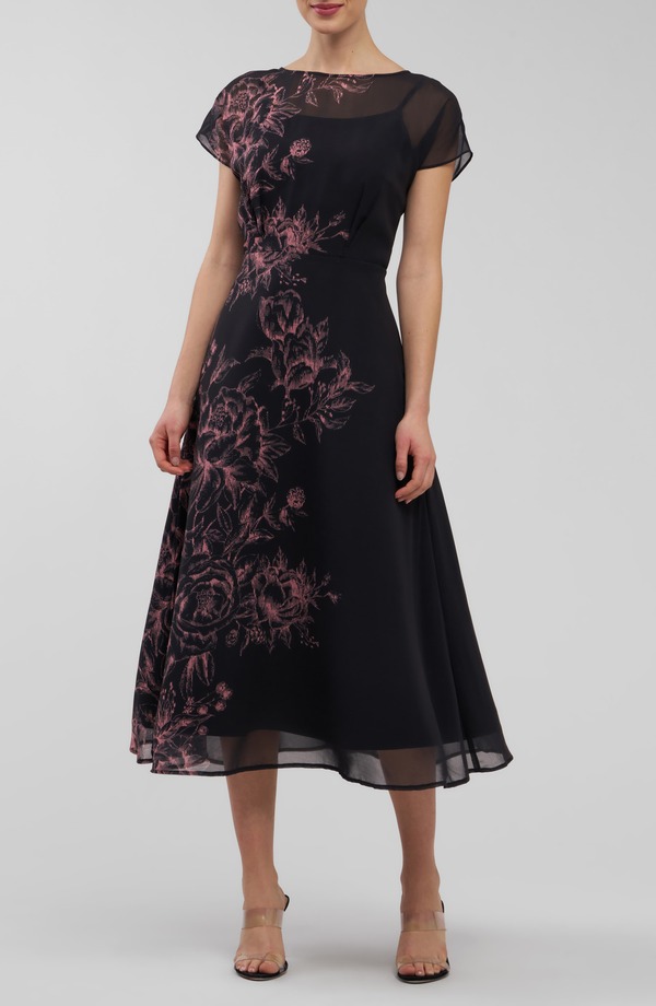 ケイ アンジャー レディース トップス ワンピース フラワー柄 フラワー Kay Unger Mariellla Floral Cocktail Dress Carbon Multi マルチカラー