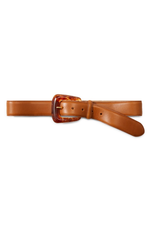 ヴェロニカ ベアード レディース 付属物 胴締め なめし革 Veronica Beard Resin Buckleather Belt Hazelwood ベルト・サスペンダー-レディースベルト