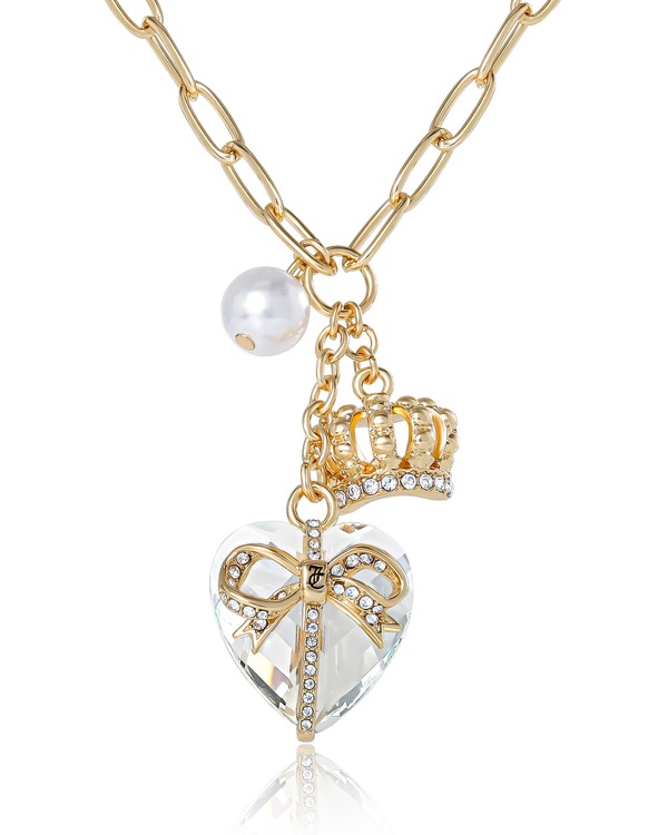ジューシークチュール レディース アクセサリー ネックレス・チョーカー レース Juicy Couture Heart Crown Pearl Charm Cluster Necklace Gold-Tone Gold Tone ゴールド