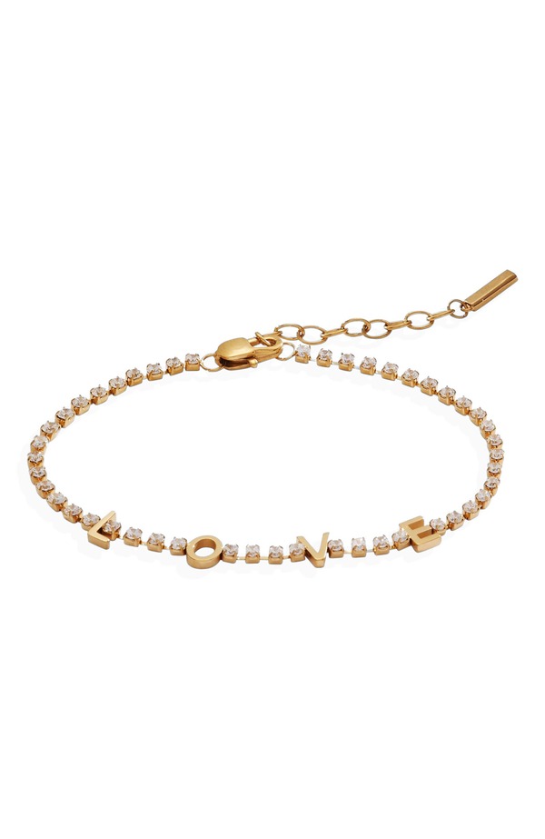 アレックスアンドアニ レディース アクセサリー ブレスレット・バングル・アンクレット Alex and Ani Love Tennis Bracelet Gold ゴールド