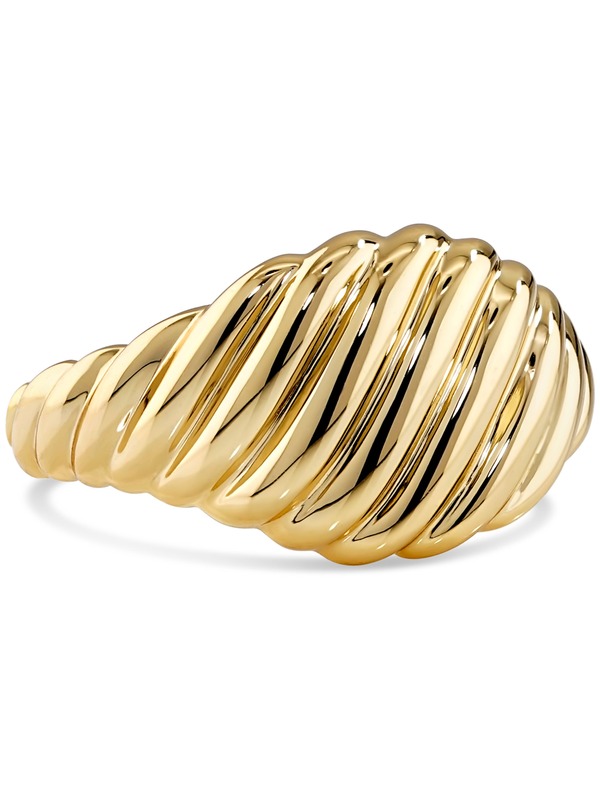 デヴァタ レディース アクセサリー 指輪 DEVATA Rope Ring Plated Sterling Silver 12mm Yellow Gold イエロー