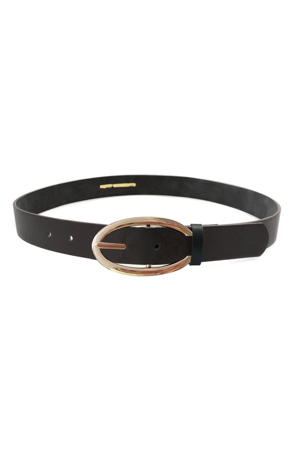プティ モーメンツ レディース アクセサリー ベルト レザー フェイクレザー Petit Momentsleekline Faux Leather Belt Black/ Gold ブラック