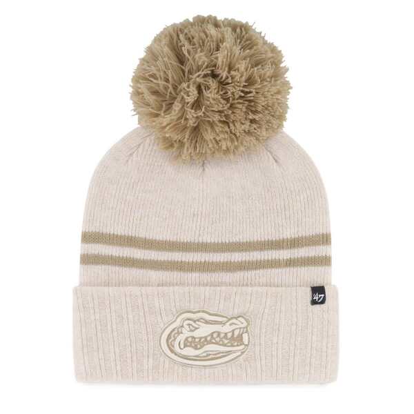 フォーティーセブン レディース アクセサリー 帽子 ニット Women's '47 Natural Florida Gators Core & Inline Latte Cuffed Knit Hat with Pom Natural