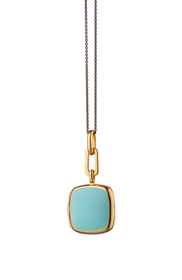 モニカリッチコサン レディース アクセサリー ネックレス・チョーカー レース Monica Rich Kosann Enamel Cushion Locket Necklace Gold/ Turquoise ターコイズ 110,900円