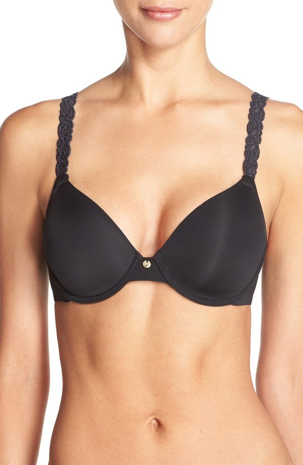ナトリ レディース トップス プルオーバー Natori Pure Luxe Underwire T-Shirt Bra Black 黒いこと