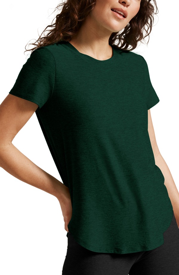 ビヨンドヨガ レディース トップス ティーシャツ 打ち倒す Beyond Yoga On the Down Low T-Shirt Dark Spruce Green ヘリウム 緑であること トップス-レディースファッション