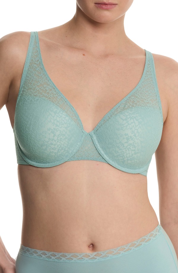 ナトリ レディース トップス プルオーバー Natori Pretty Smooth Full Fit Smoothing T-Shirt Bra Blue Meadow 青色