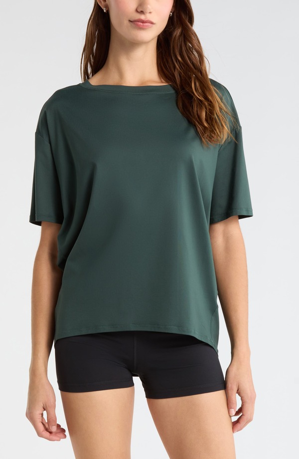 ゼラ レディース トップス Tシャツ Zella Equilibrium Cocoon T-Shirt Green Timber グリーン