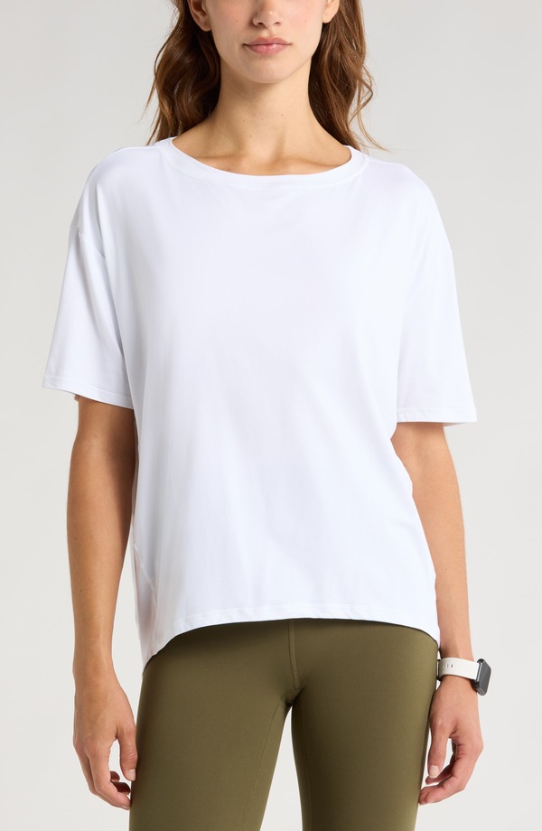 ゼラ レディース トップス Tシャツ Zella Equilibrium Cocoon T-Shirt White ホワイト