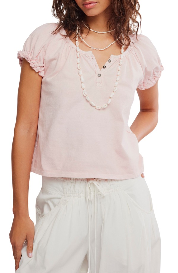フリーピープル レディース トップス シャツ Free People Issa Puff Sleeve Top Morganite|ReVida 店