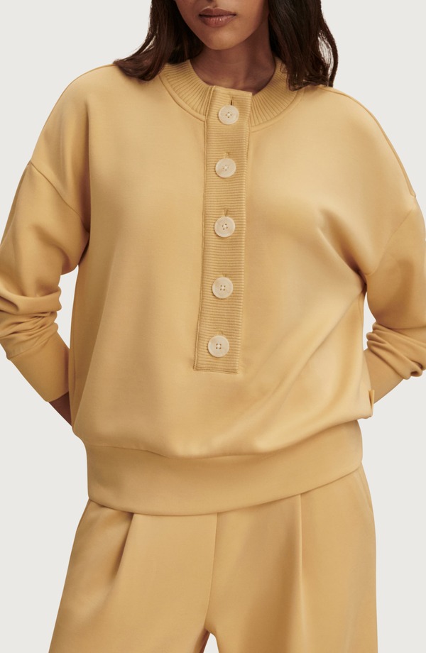 バーレイ レディース アウター パーカー・スウェット シャツ Varley Reena Front Button Sweatshirt Sahara Sun｜ReVida 店