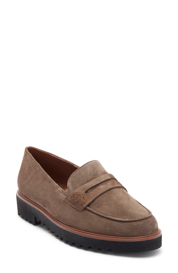 極点・緑であること レディース シューズ スリッポン・ローファー Paul Green Carmelug Penny Loafer Earth Soft Suede