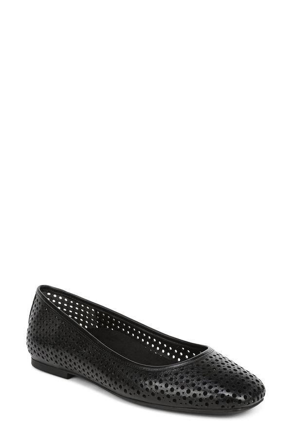 バイオニック レディース シューズ パンプス Vionic Orinda Perforated Ballet Flat Black 黒いこと