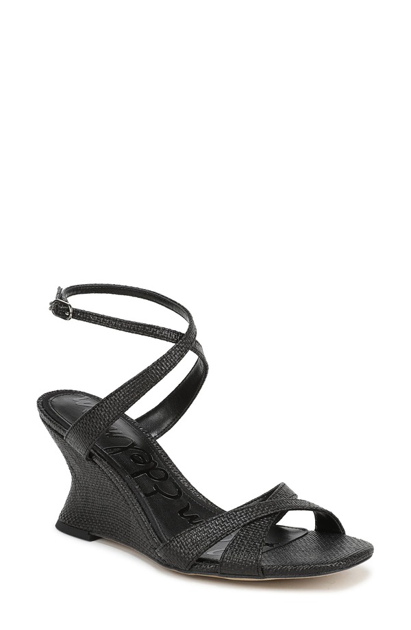 サムエデルマン レディース シューズ 踵 サンダル アンクル Sam Edelman Davi Ankle Strap Wedge Sandal Black 黒いこと