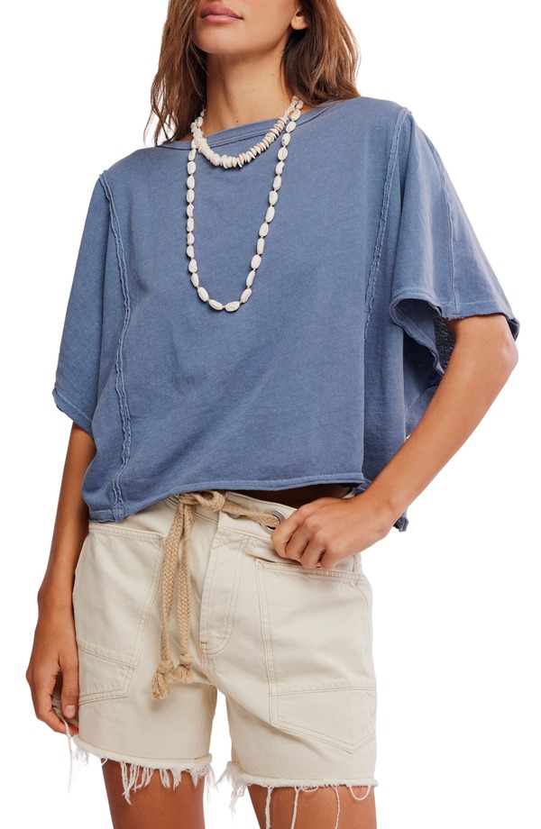 フリーピープル レディース トップス Tシャツ Free People Next Level Batwing Oversize T-Shirt Night Shadow|ReVida 店