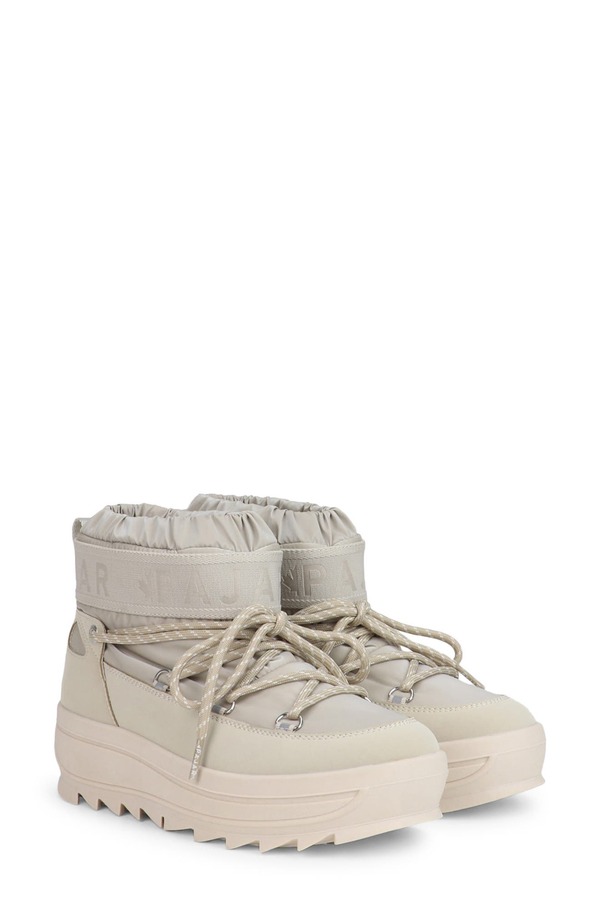 パジャール レディース シューズ ブーツ・レインブーツ プラットホーム ミニ アンクル Pajar Galaxy Mini Waterproof Platform Ankle Bootie Chalk 車輪止め
