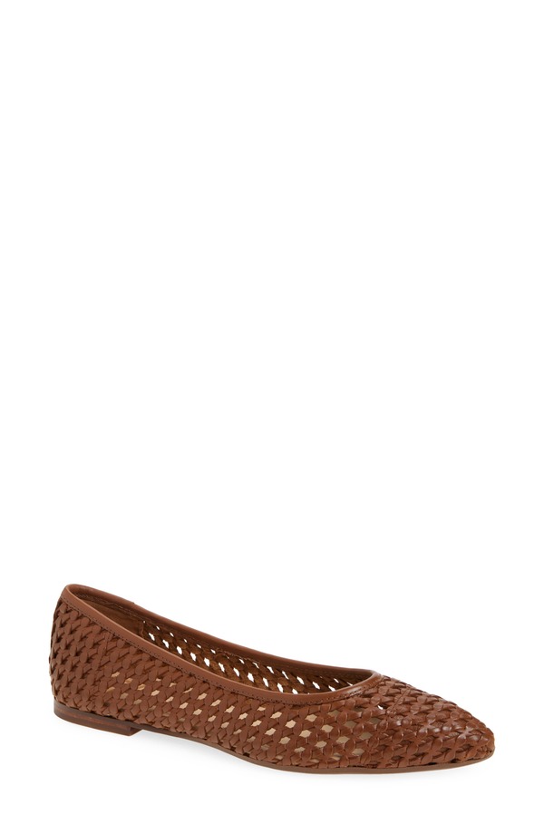 飛球 レディース シューズ パンプス Frye Heather Woven Pointed Toe Flat Cinnamon. ギョリュウモドキ