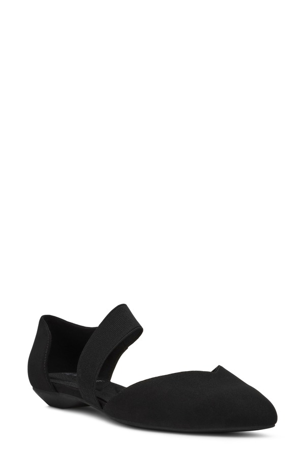 アンクライン レディース シューズ パンプス Anne Klein Oksanna Pointed Toe Flat Black Stretch 黒いこと