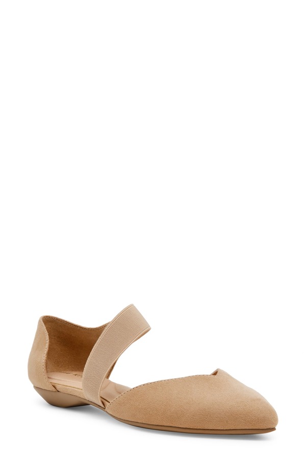 アンクライン レディース シューズ パンプス Anne Klein Oksanna Pointed Toe Flat Sand Suede 真砂