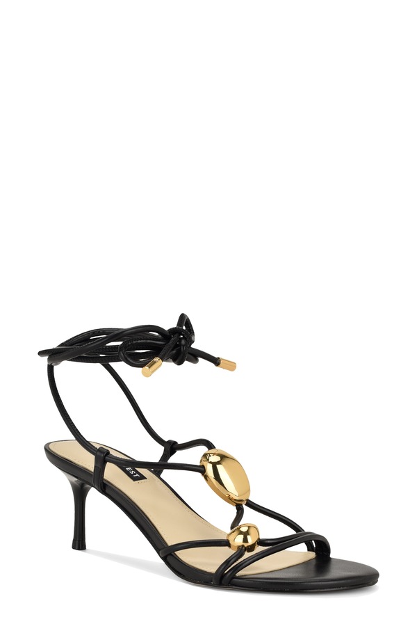 ナインウェスト レディース シューズ 踵 サンダル アンクル Nine West Greskankle Wrap Sandal Black 黒いこと