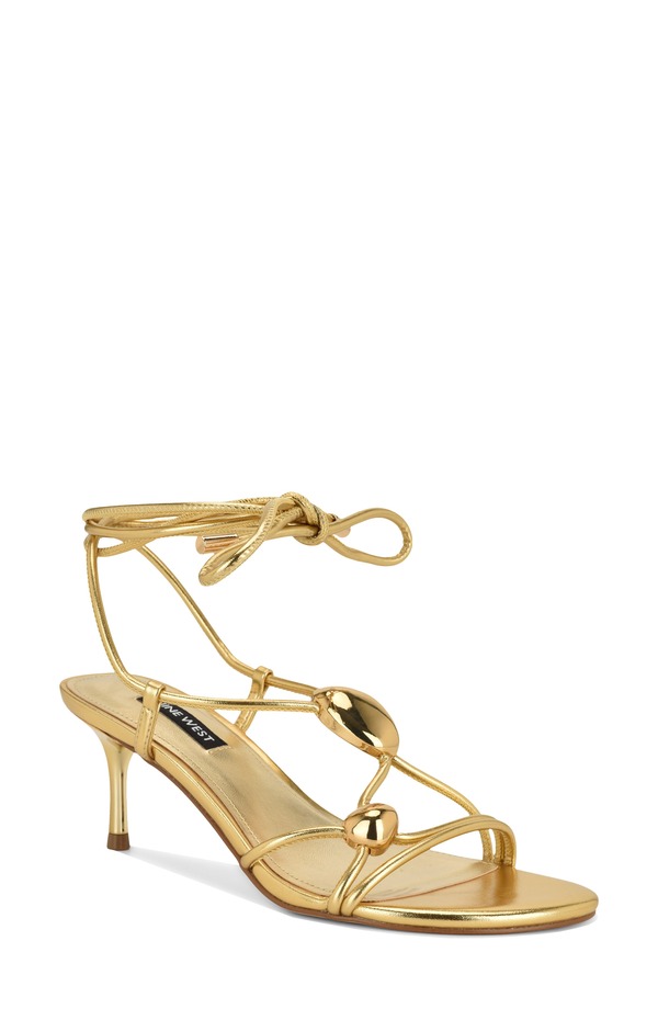 ナインウェスト レディース シューズ 踵 サンダル アンクル Nine West Greskankle Wrap Sandal Gold ゴールド