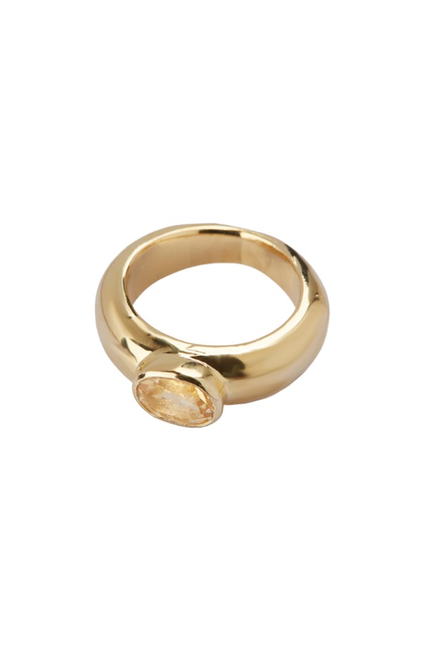 アルジェントヴィーヴォ レディース アクセサリー 指輪 Argento Vivo Sterling Silver Oval Stone Chunky Ringold /Citrine ゴールド｜ReVida 店