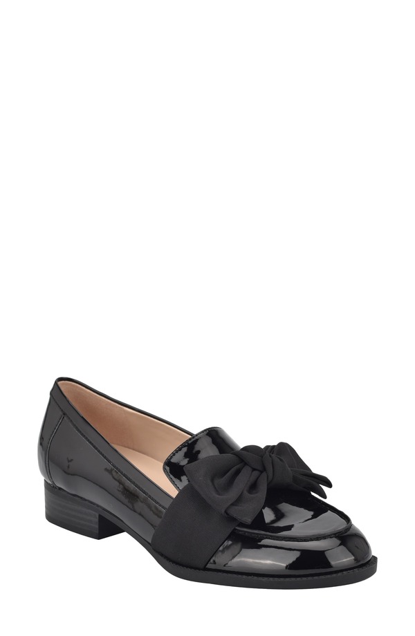バンドリーノ レディース シューズ スリッポン・ローファー Bandolino Bow Loafer Black Patent Mill 黒いこと