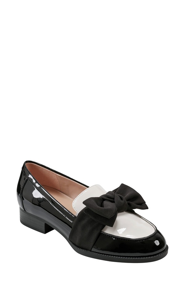 バンドリーノ レディース シューズ スリッポン・ローファー Bandolino Bow Loafer Black White 白いこと